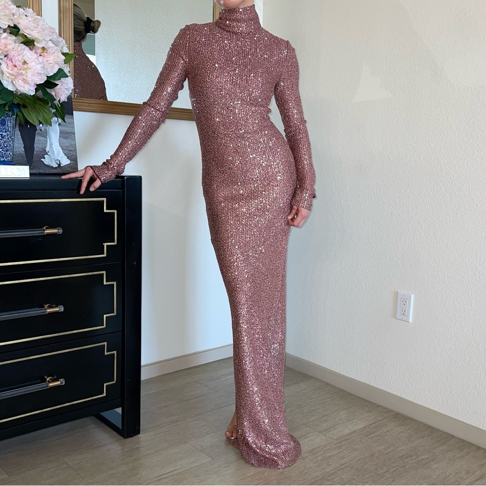 St. John Pink Long Sleeve Dress